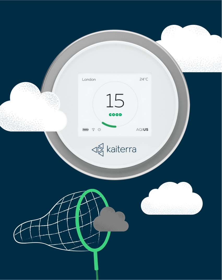 Kaiterra – air quality monitor and illustration