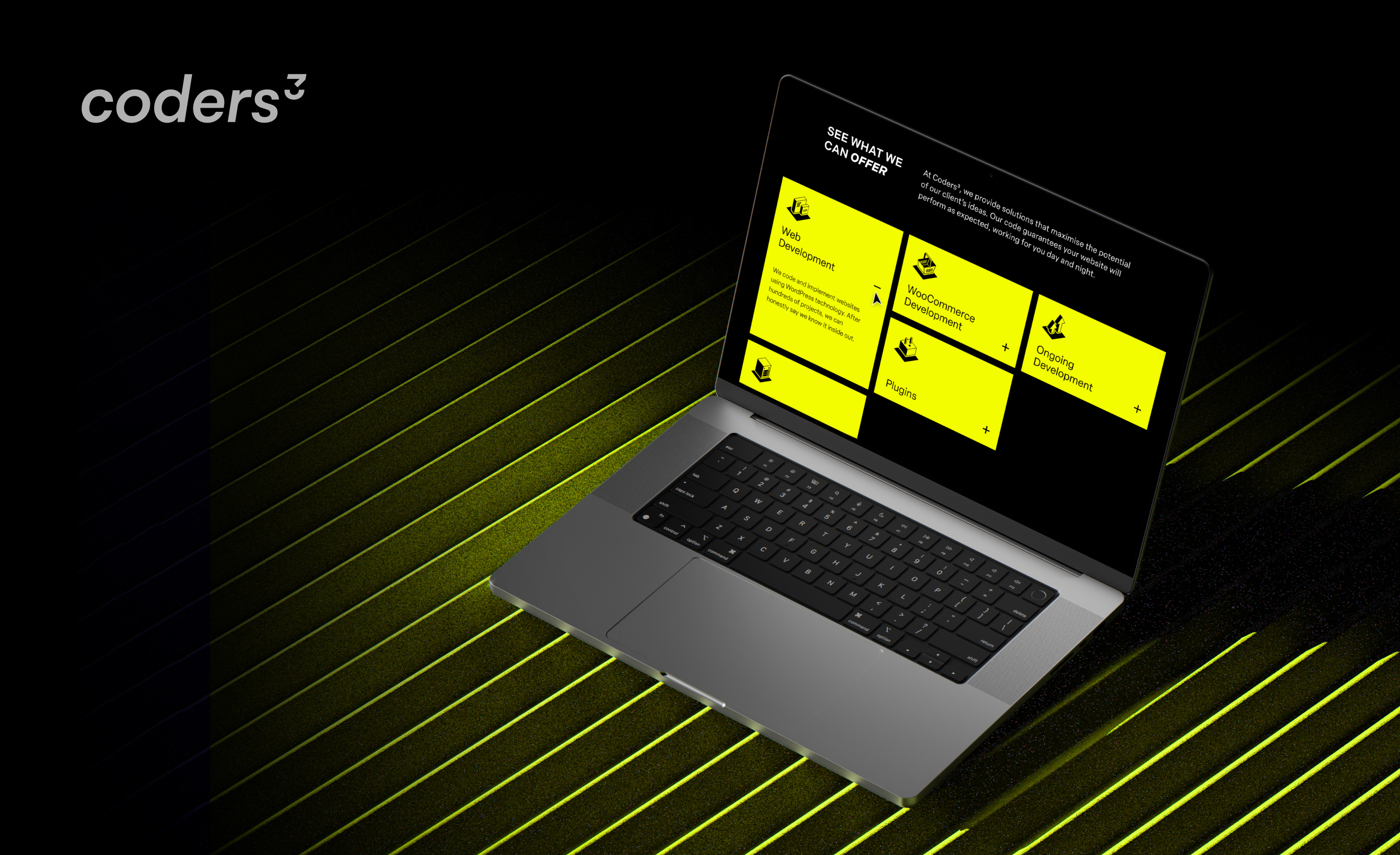 Okładka portfolio – komputer ze stroną Coders3