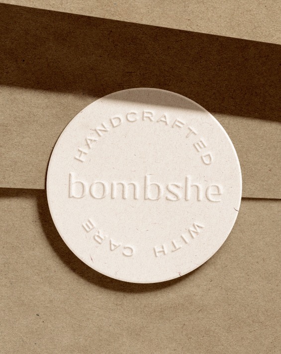 Sticker with Bombshe logo