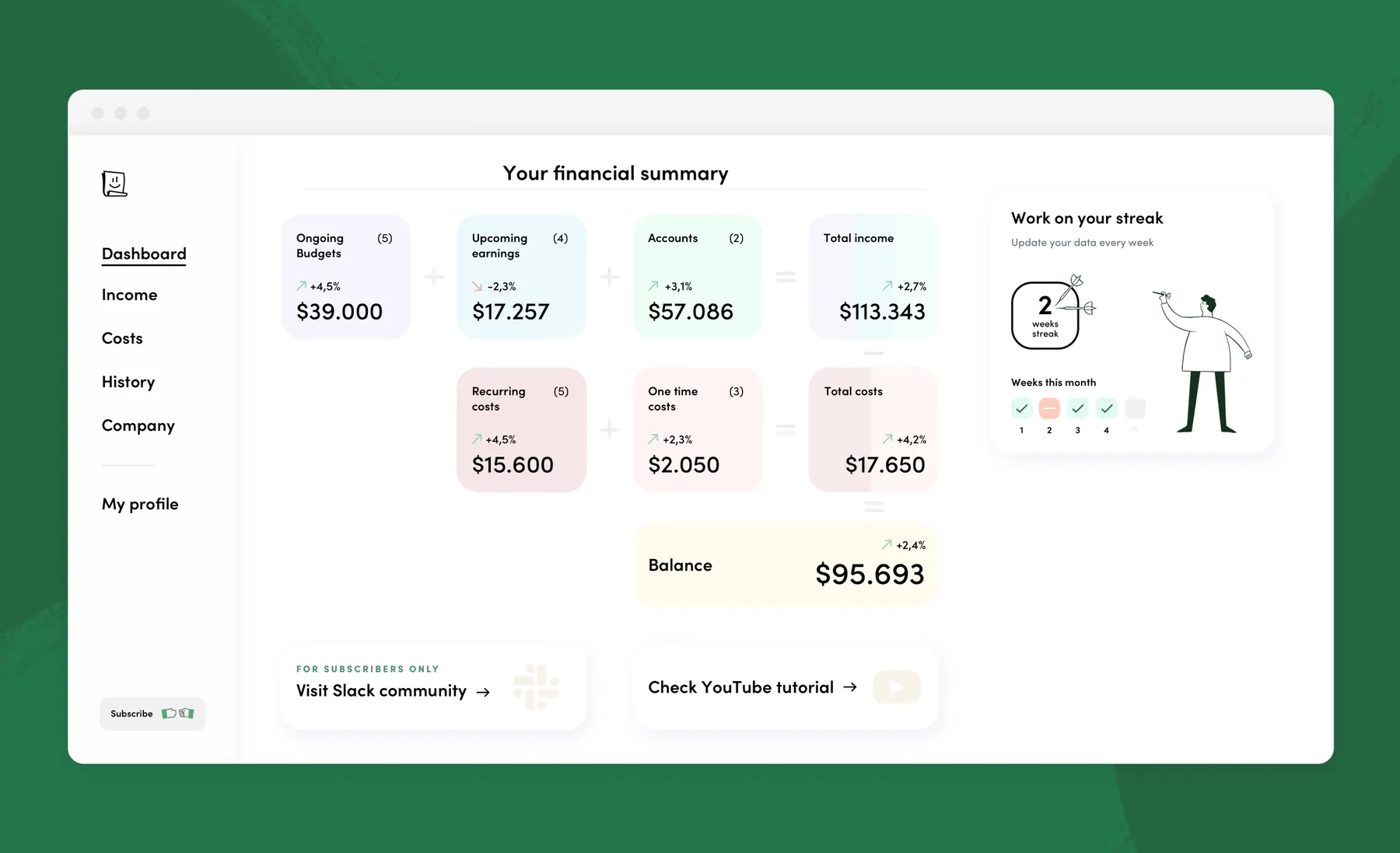 Good Sheet app screens