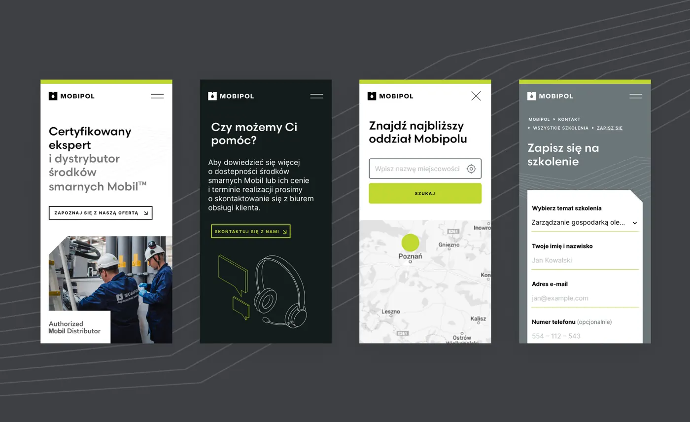 Mobipol website shown on phones