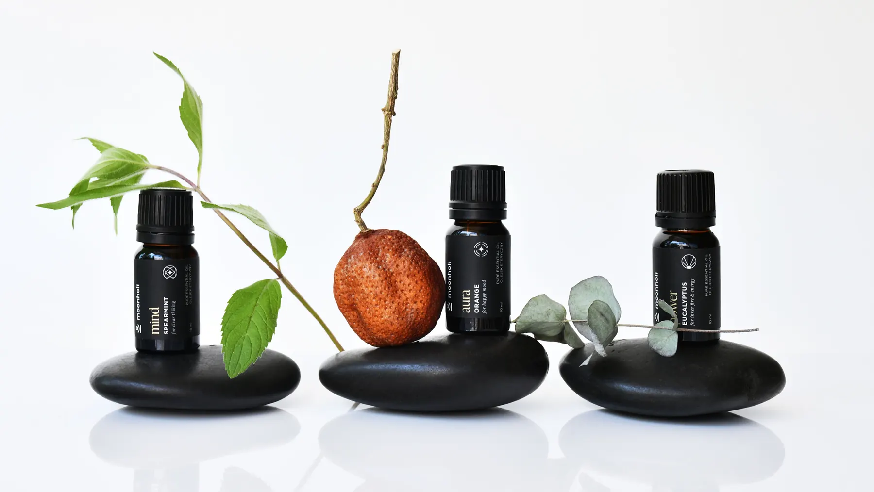 Three Moonholi oils on stones