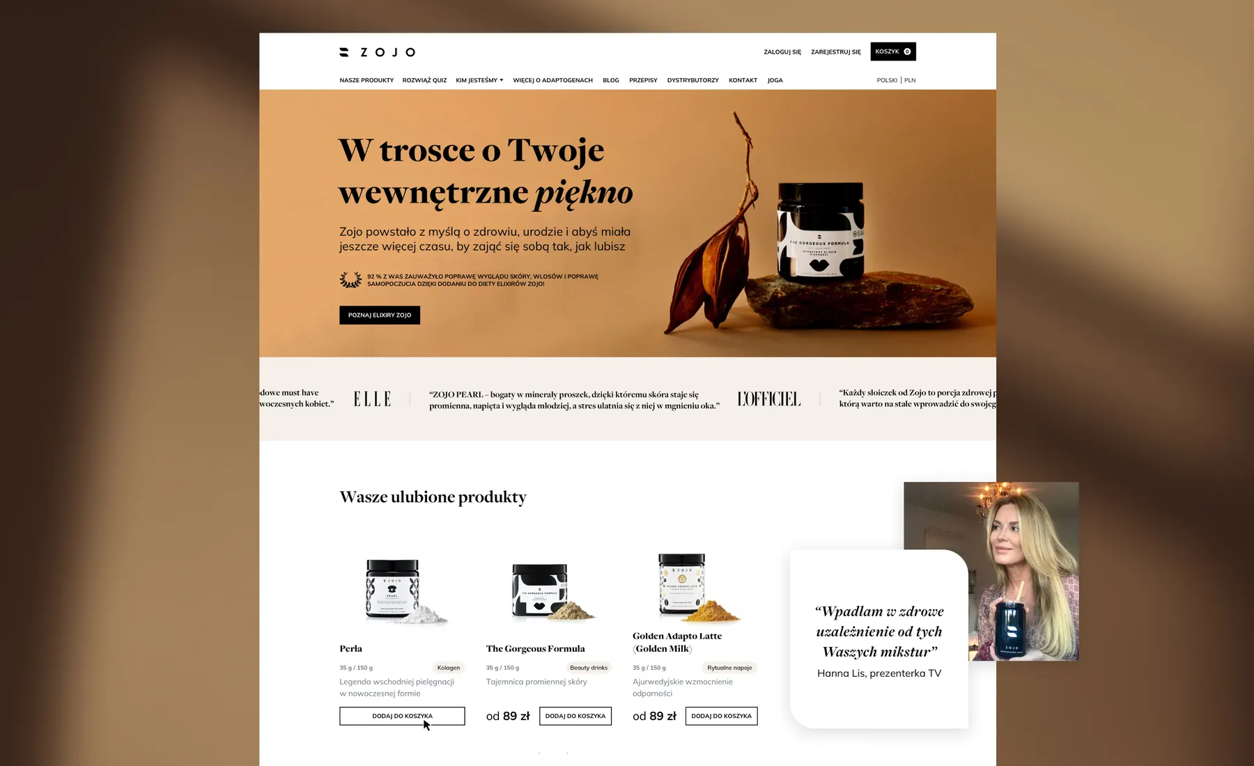 Zojo Elixirs website
